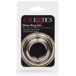Calexotics Lot de 3 cockrings en métal Silver Ring 32 à 50mm